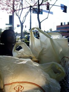 takeout fast food, plastic bags by molly morris