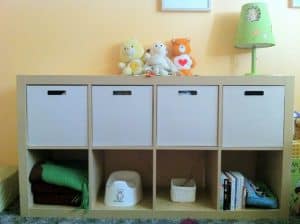 baby nursery ikea shelf