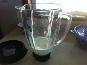 milk in a blender cream