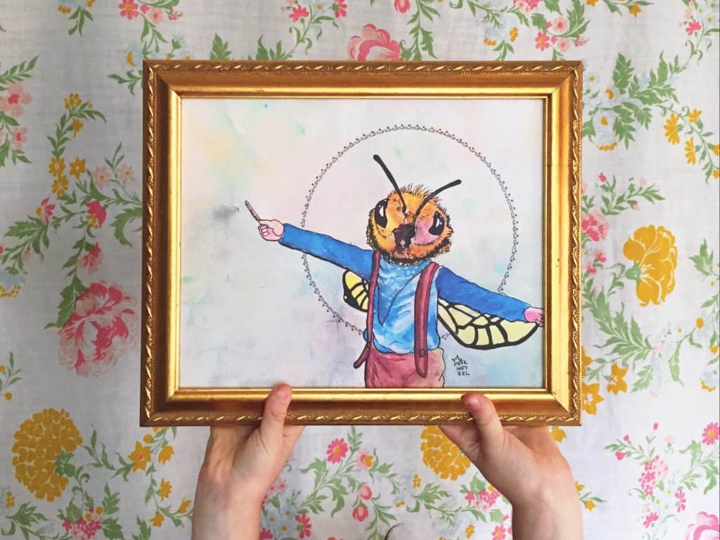 framed honeybee