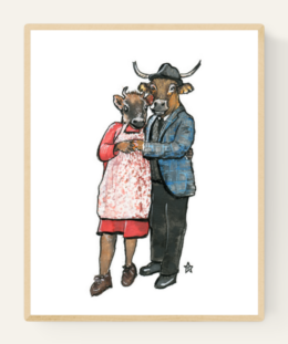 cow holiday card