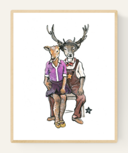 deer holiday card