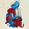 octopus hug sticker